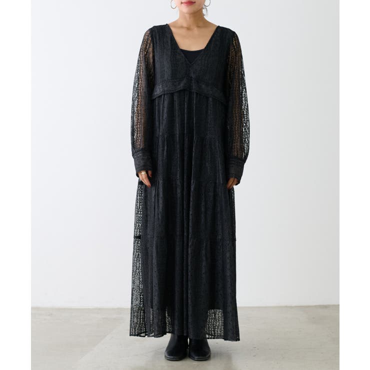 【LARUTA】レース切替ロングワンピース | NICE CLAUP / OLIVE des OLIVE　OUTLET | 詳細画像13 