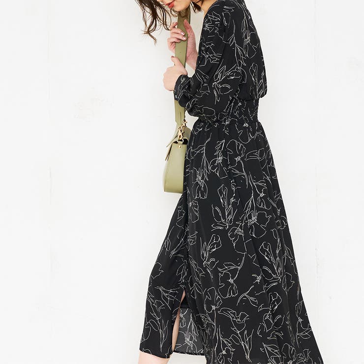 線画花柄クルーネックワンピース 品番 Nclw Nice Claup Outlet ナイスクラップアウトレット のレディースファッション通販 Shoplist ショップリスト