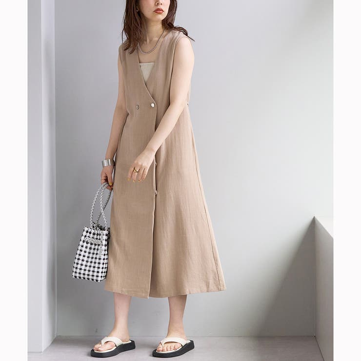 麻混着流しジレワンピース 品番 Nclw Nice Claup Outlet ナイスクラップアウトレット のレディースファッション通販 Shoplist ショップリスト