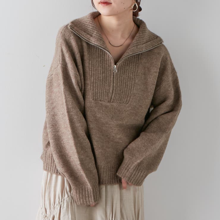 シャギーハーフジップニット[品番：OLOW0011007]｜OLIVE des OLIVE