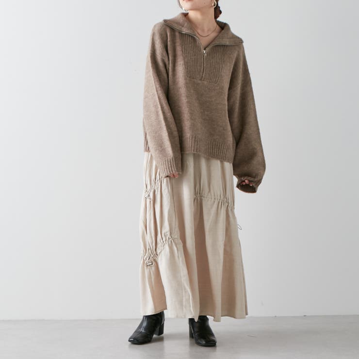 シャギーハーフジップニット[品番：NCLW0014142]｜NICE CLAUP