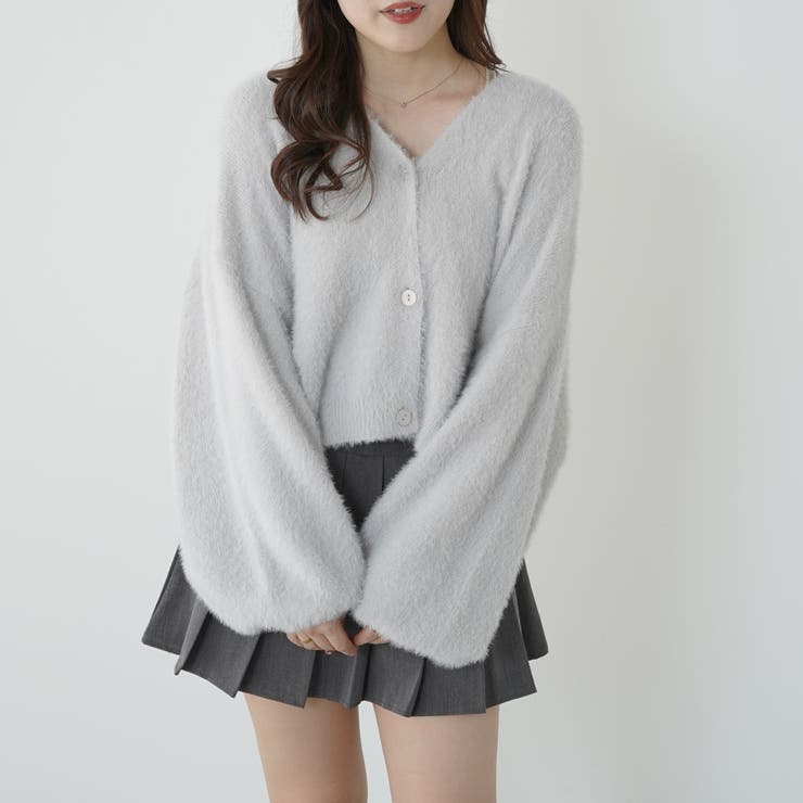 シャギーヤーンショート丈カーディガン | RMAF　NICE CLAUP / OLIVE des OLIVE | 詳細画像1 