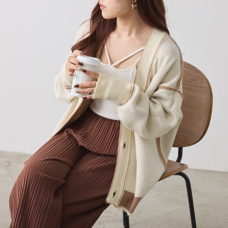 バイカラーリバーシブルニットカーディガン[品番：OLOW0011011]｜RMAF