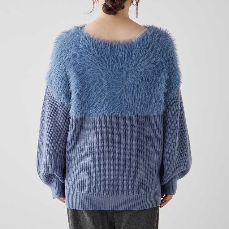 シャギー切替ニットプルオーバー[品番：NCLW0012000]｜NICE CLAUP