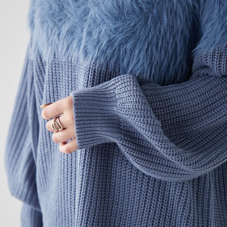 シャギー切替ニットプルオーバー[品番：NCLW0012000]｜NICE CLAUP