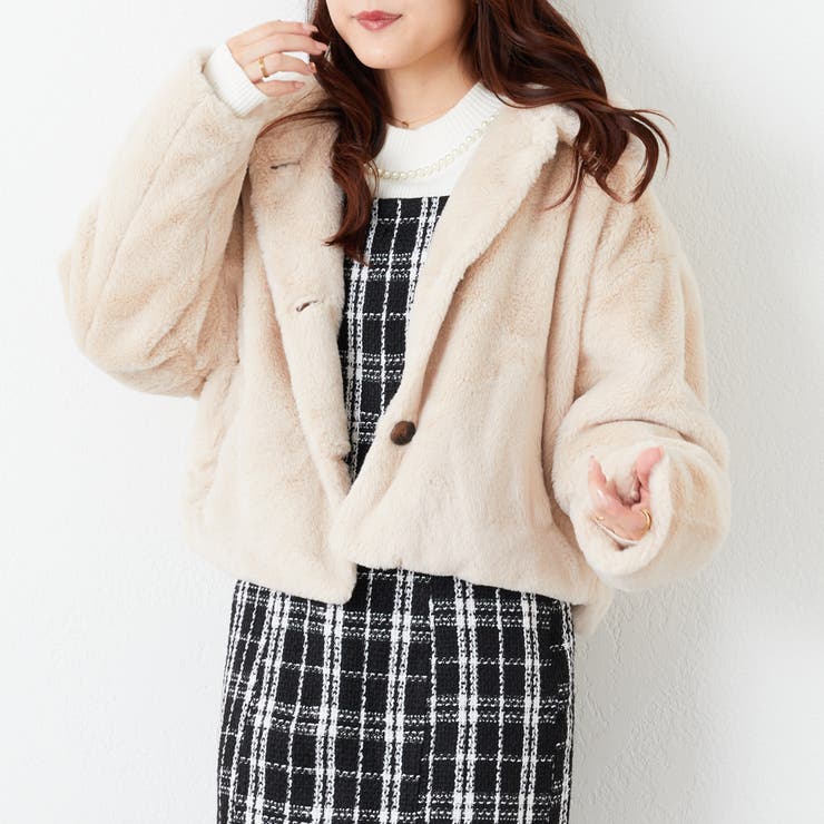 フェイクラビットファー衿ブルゾン[品番：OLOW0010956]｜RMAF NICE