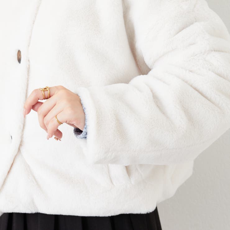 フェイクラビットファー衿ブルゾン[品番：OLOW0010956]｜RMAF NICE