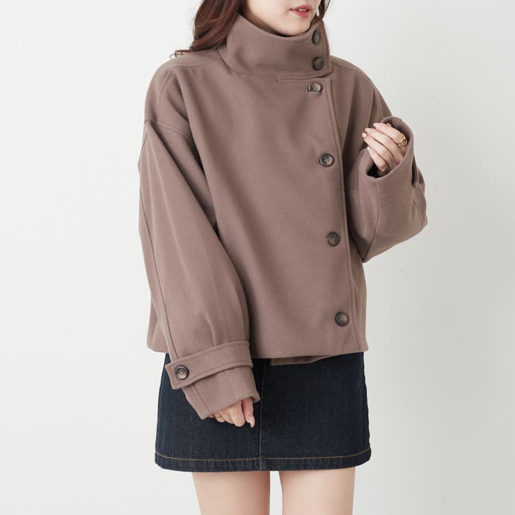 ニットモッサライトスタンドカラーショートジャケット[品番：OLOW0011028]｜OLIVE des OLIVE  OUTLET（オリーブデオリーブアウトレット）のレディースファッション通販｜SHOPLIST（ショップリスト）