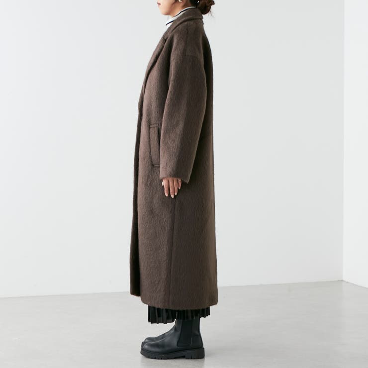 ナイスネス　オーバーサイズ チェスターコート オーバーサイズメルトンラグランスリーブセミダブルチェスターコート