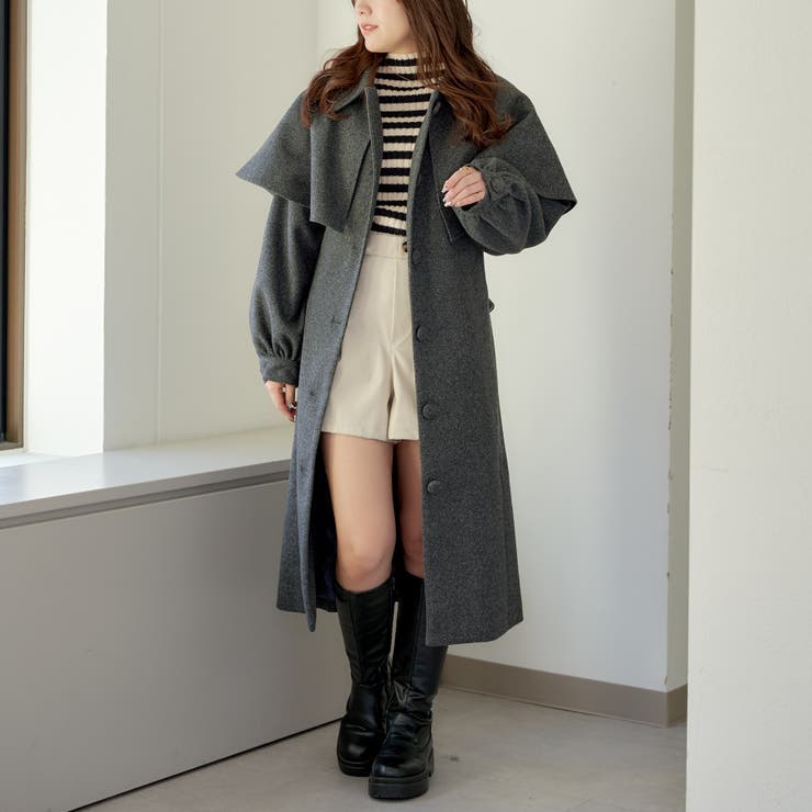 ケープ取り外しシングルコート[品番：OLOW0011044]｜RMAF NICE CLAUP