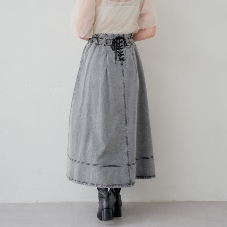 ZIPUP＆レースアップ2WAYフレアスカート[品番：OLOW0012305]｜RMAF