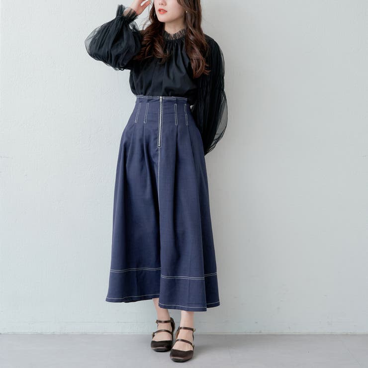 フロントZIP配色スカート[品番：OLOW0012770]｜RMAF NICE CLAUP