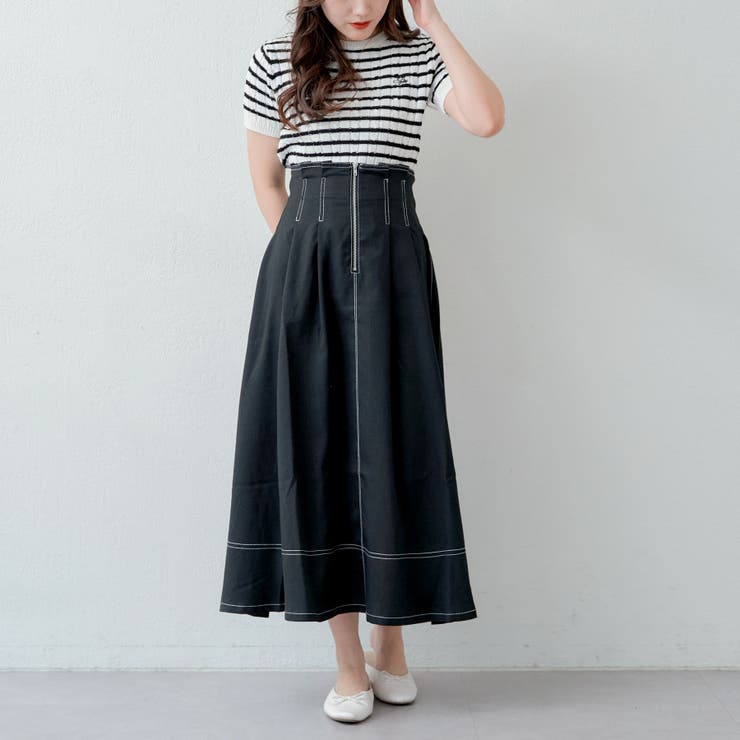 フロントZIP配色スカート[品番：OLOW0012770]｜RMAF NICE CLAUP