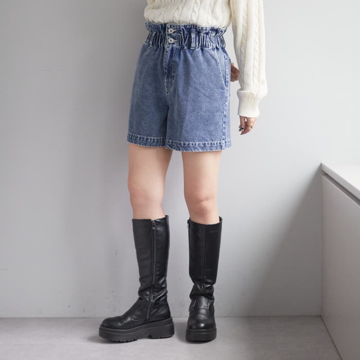 濃紺 ショートパンツ バックポケット刺繍 ノリッチさん用 後ろ姿も可愛い】後ポケット刺繍入ショートパンツ[品番：OLOW0012148