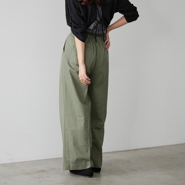 メッシュベルト付ツイルパンツ[品番：NCLW0012520]｜NICE CLAUP OUTLET