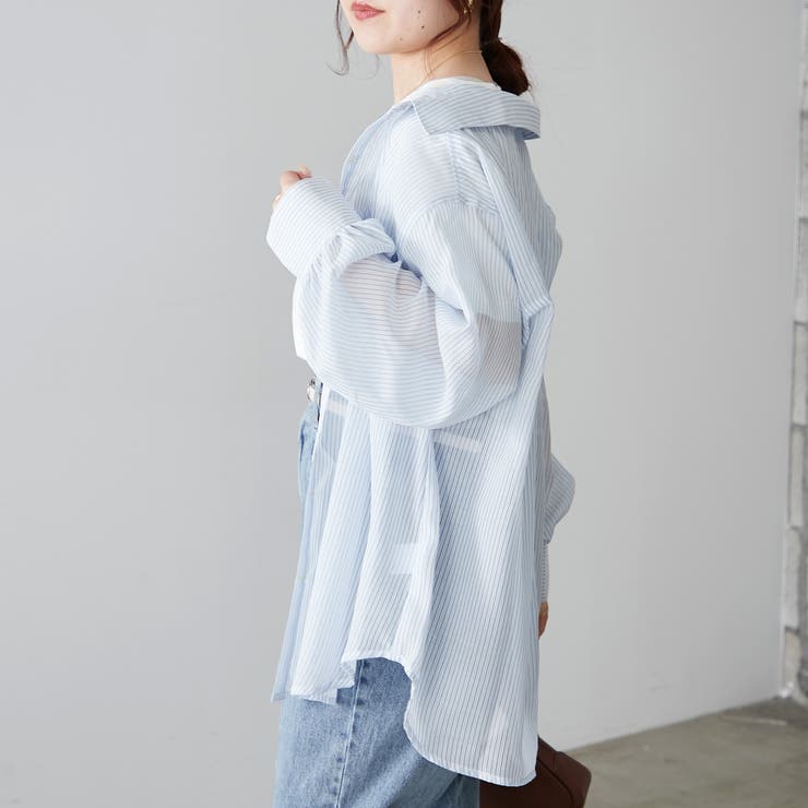 シアーストライプシャツ[品番：NCLW0012521]｜NICE CLAUP / OLIVE des