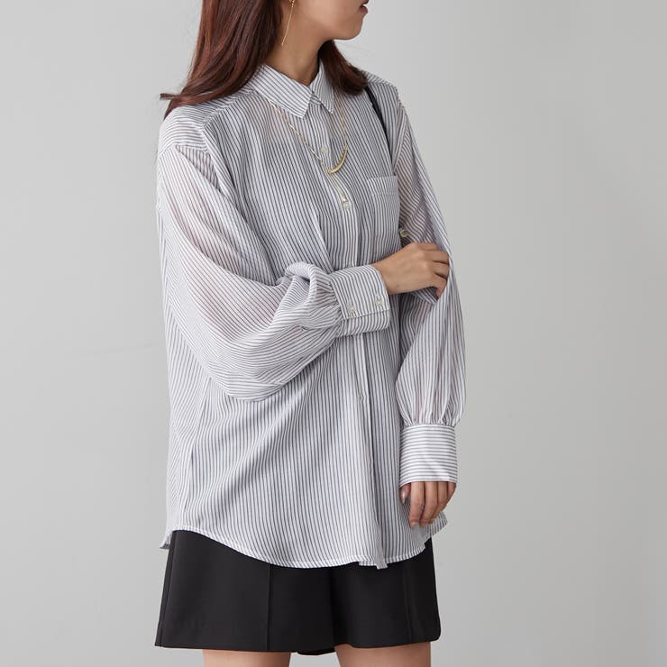 シアーストライプシャツ[品番：NCLW0012521]｜NICE CLAUP / OLIVE des