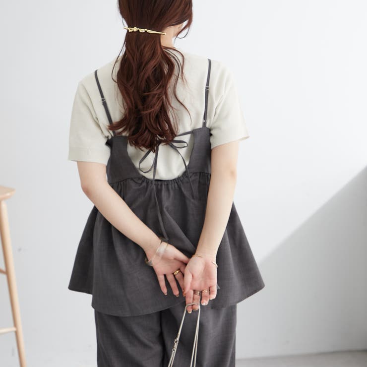チャコール | 【SET UP対応アイテム】バックリボンキャミビスチェ | NICE CLAUP / OLIVE des OLIVE　OUTLET