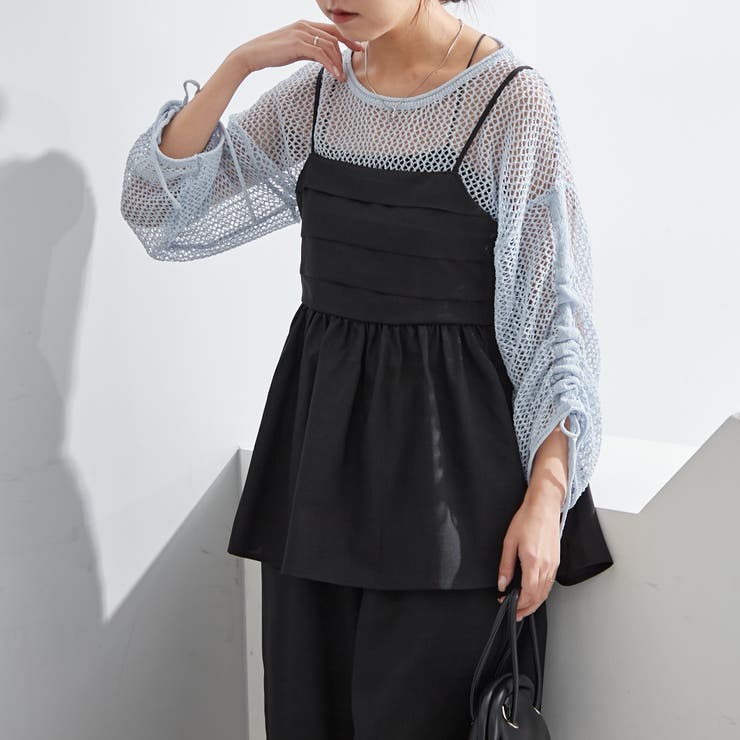 ブラック | 【SET UP対応アイテム】バックリボンキャミビスチェ | NICE CLAUP / OLIVE des OLIVE　OUTLET