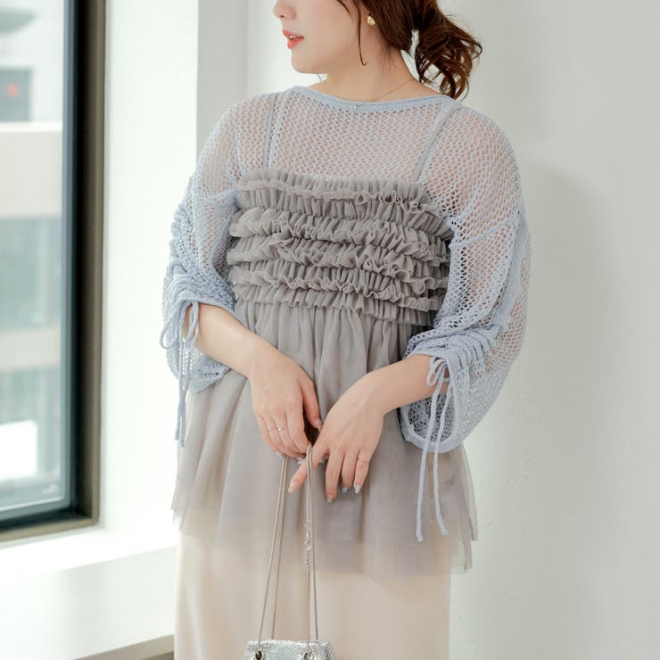 チュールフリルキャミ[品番：OLOW0012990]｜RMAF NICE CLAUP / OLIVE