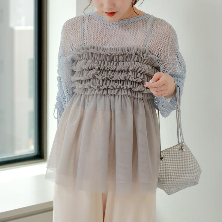チュールフリルキャミ[品番：OLOW0012990]｜RMAF NICE CLAUP / OLIVE 