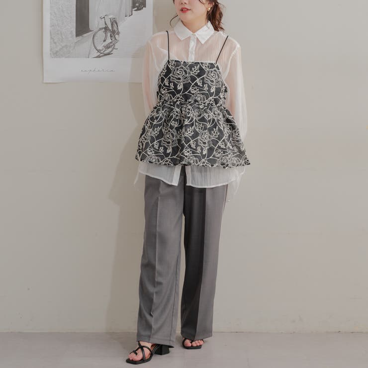 シアー花刺繍キャミブラウス[品番：OLOW0013132]｜RMAF NICE