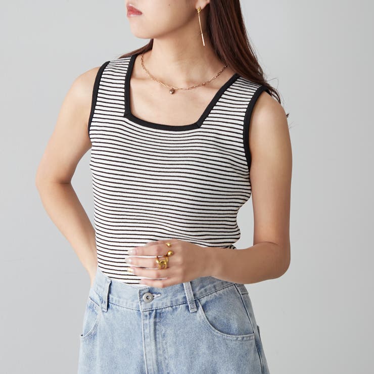 スクエアネックタンクトップ[品番：NCLW0012522]｜NICE CLAUP / OLIVE