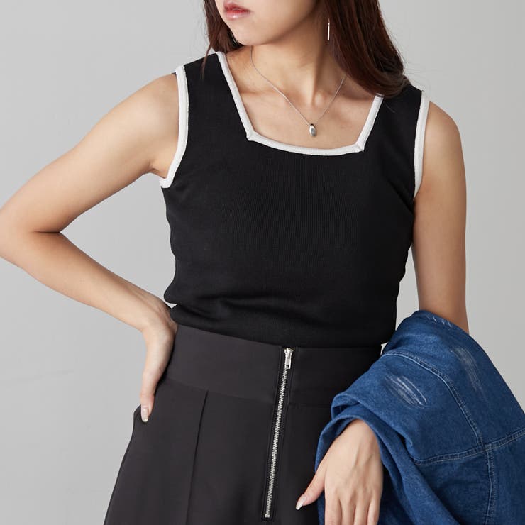 スクエアネックタンクトップ[品番：NCLW0012522]｜NICE CLAUP / OLIVE