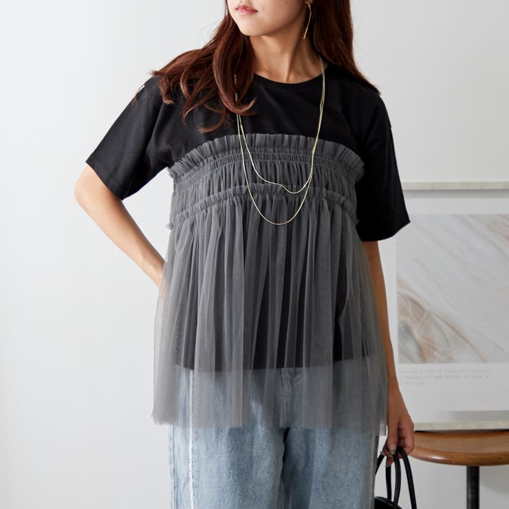 チュールドッキングTシャツ[品番：OLOW0013133]｜RMAF NICE