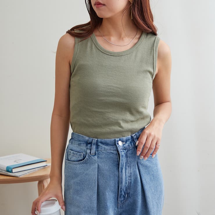グリーン | バックオープンノースリーブ | NICE CLAUP / OLIVE des OLIVE　OUTLET