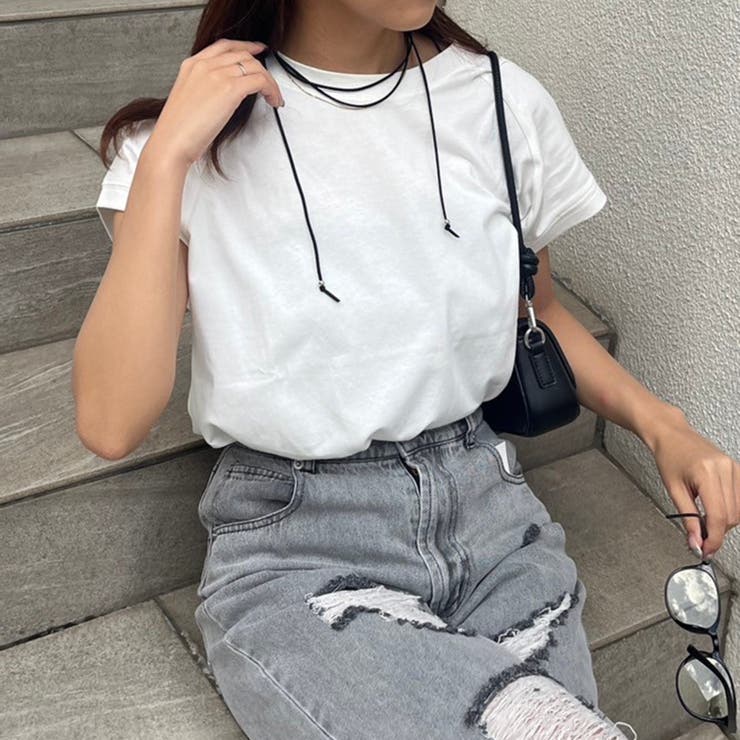 【コットン100％、サスティナブル】8色展開オーガニックコットンフレンチTシャツ | NICE CLAUP / OLIVE des OLIVE　OUTLET | 詳細画像5 