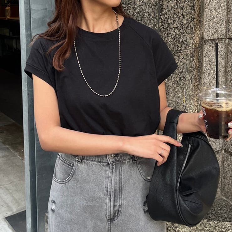 【コットン100％、サスティナブル】8色展開オーガニックコットンフレンチTシャツ | NICE CLAUP / OLIVE des OLIVE　OUTLET | 詳細画像2 