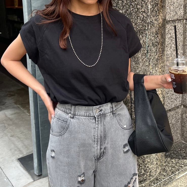 【コットン100％、サスティナブル】8色展開オーガニックコットンフレンチTシャツ | NICE CLAUP / OLIVE des OLIVE　OUTLET | 詳細画像11 