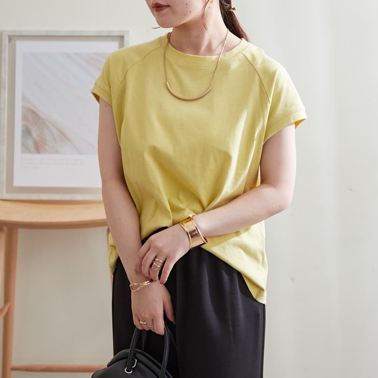 【コットン100％、サスティナブル】8色展開オーガニックコットンフレンチTシャツ | NICE CLAUP / OLIVE des OLIVE　OUTLET | 詳細画像14 