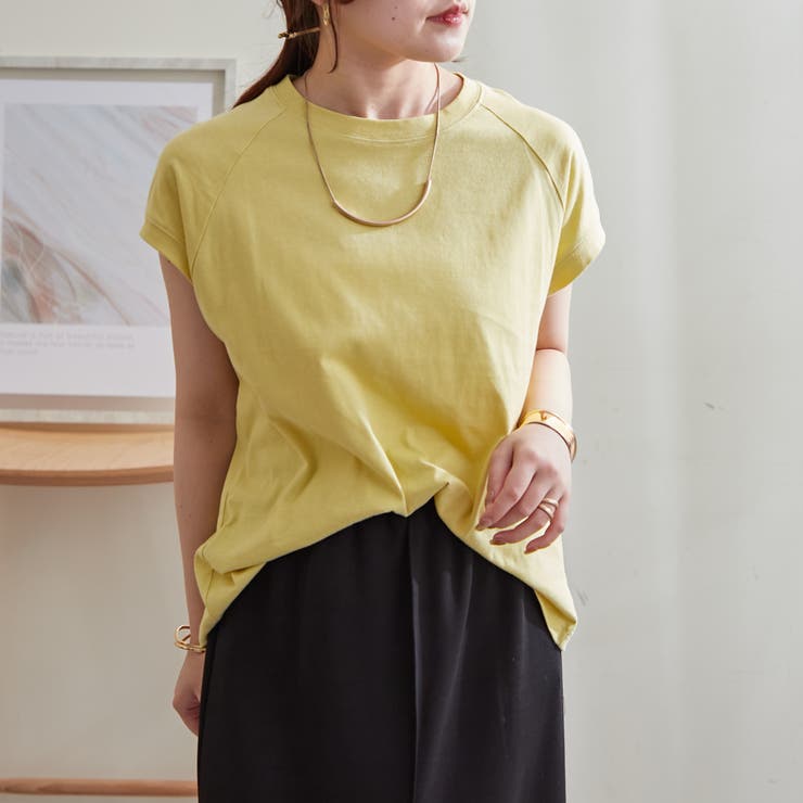 【コットン100％、サスティナブル】8色展開オーガニックコットンフレンチTシャツ | NICE CLAUP / OLIVE des OLIVE　OUTLET | 詳細画像15 