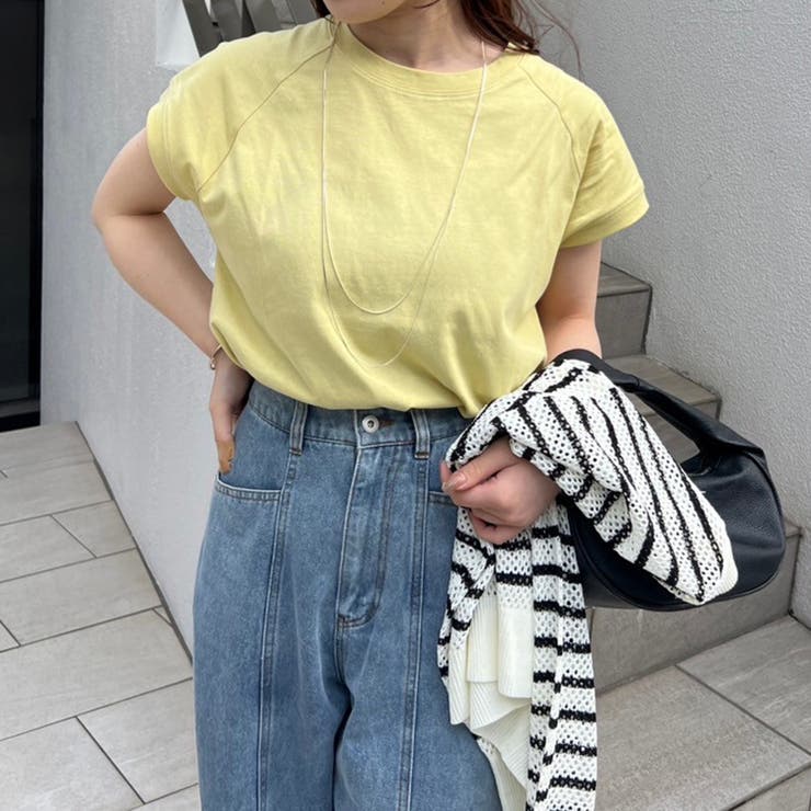 【コットン100％、サスティナブル】8色展開オーガニックコットンフレンチTシャツ | NICE CLAUP / OLIVE des OLIVE　OUTLET | 詳細画像16 