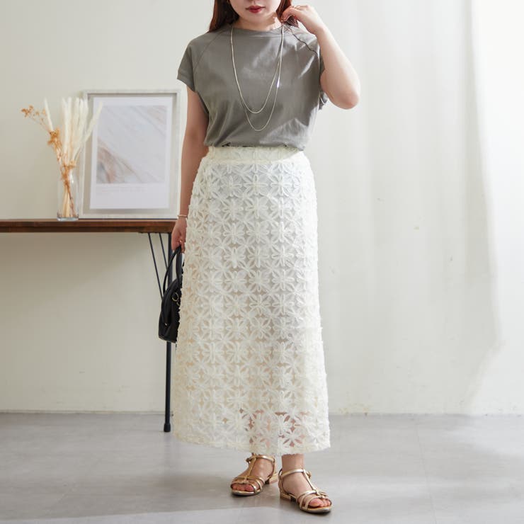 【コットン100％、サスティナブル】8色展開オーガニックコットンフレンチTシャツ | NICE CLAUP / OLIVE des OLIVE　OUTLET | 詳細画像19 