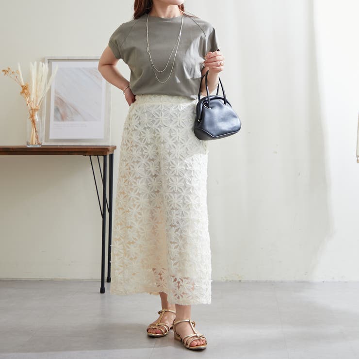 【コットン100％、サスティナブル】8色展開オーガニックコットンフレンチTシャツ | NICE CLAUP / OLIVE des OLIVE　OUTLET | 詳細画像20 