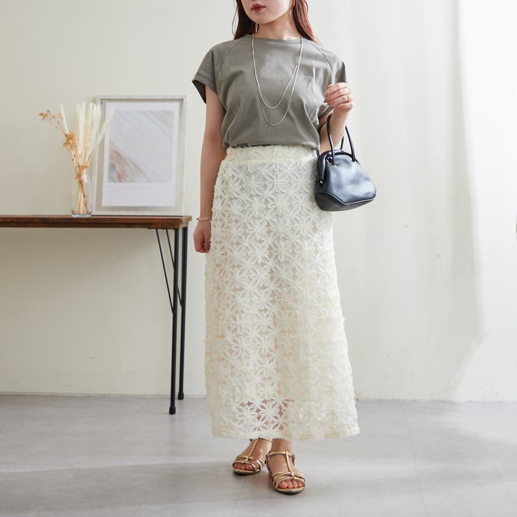 【コットン100％、サスティナブル】8色展開オーガニックコットンフレンチTシャツ | NICE CLAUP / OLIVE des OLIVE　OUTLET | 詳細画像21 