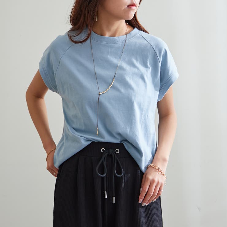 【コットン100％、サスティナブル】8色展開オーガニックコットンフレンチTシャツ | NICE CLAUP / OLIVE des OLIVE　OUTLET | 詳細画像26 