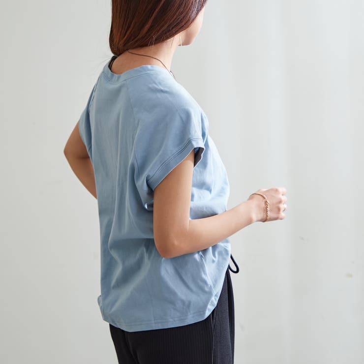 【コットン100％、サスティナブル】8色展開オーガニックコットンフレンチTシャツ | NICE CLAUP / OLIVE des OLIVE　OUTLET | 詳細画像28 