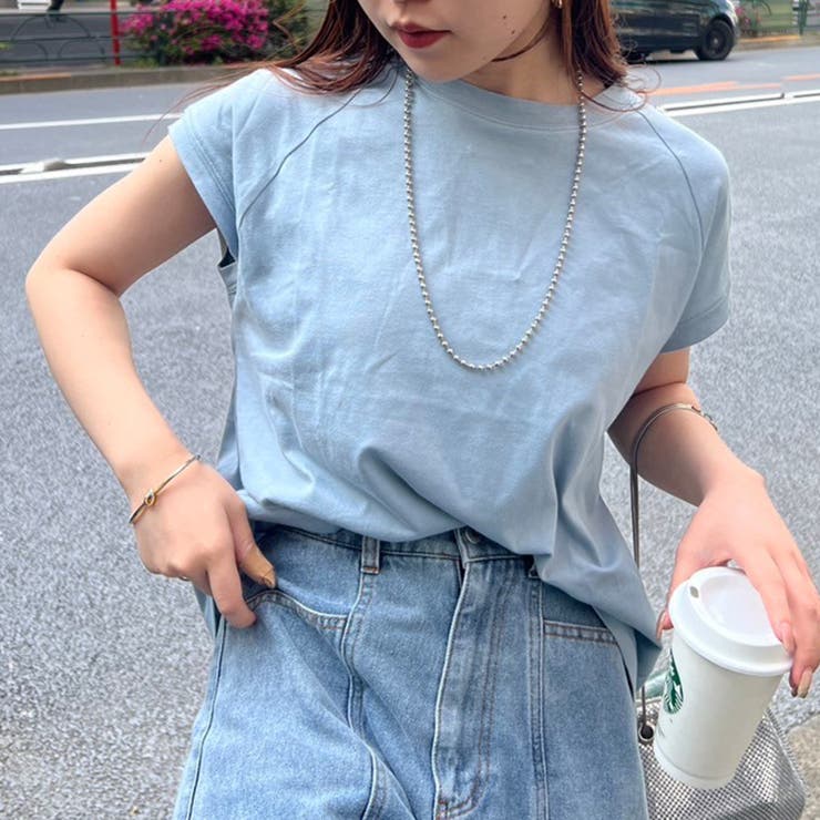 【コットン100％、サスティナブル】8色展開オーガニックコットンフレンチTシャツ | NICE CLAUP / OLIVE des OLIVE　OUTLET | 詳細画像29 