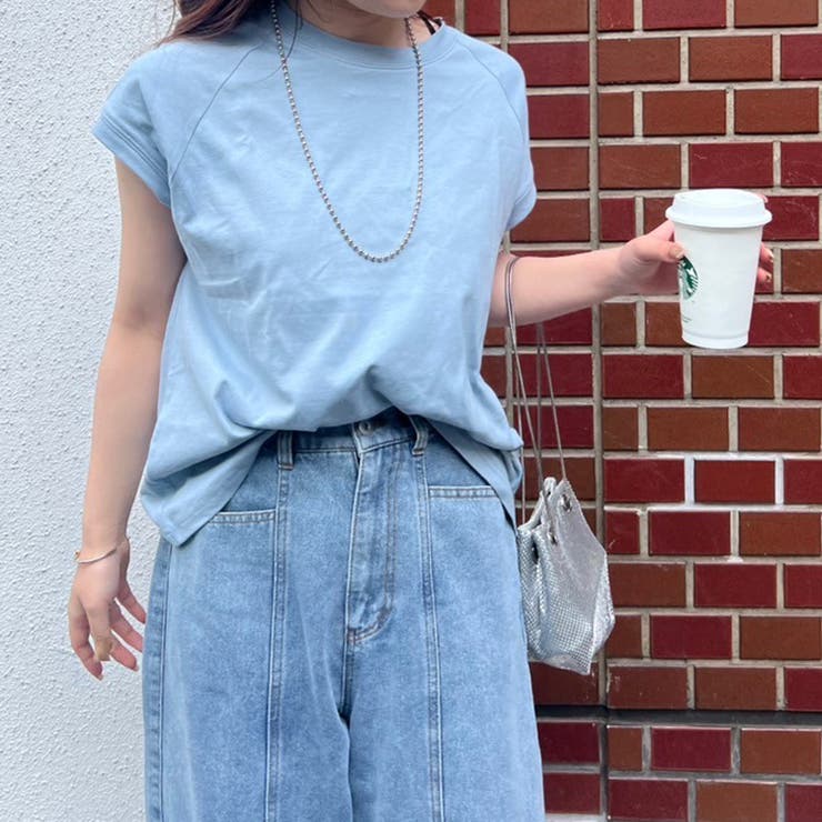 【コットン100％、サスティナブル】8色展開オーガニックコットンフレンチTシャツ | NICE CLAUP / OLIVE des OLIVE　OUTLET | 詳細画像30 