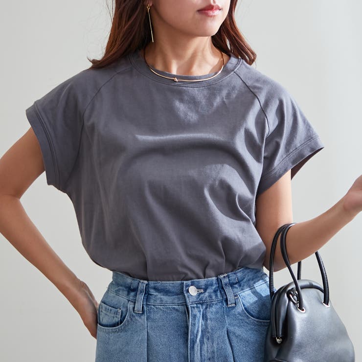 【コットン100％、サスティナブル】8色展開オーガニックコットンフレンチTシャツ | NICE CLAUP / OLIVE des OLIVE　OUTLET | 詳細画像32 