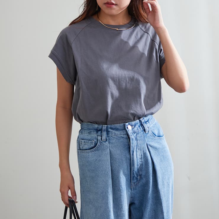 【コットン100％、サスティナブル】8色展開オーガニックコットンフレンチTシャツ | NICE CLAUP / OLIVE des OLIVE　OUTLET | 詳細画像33 