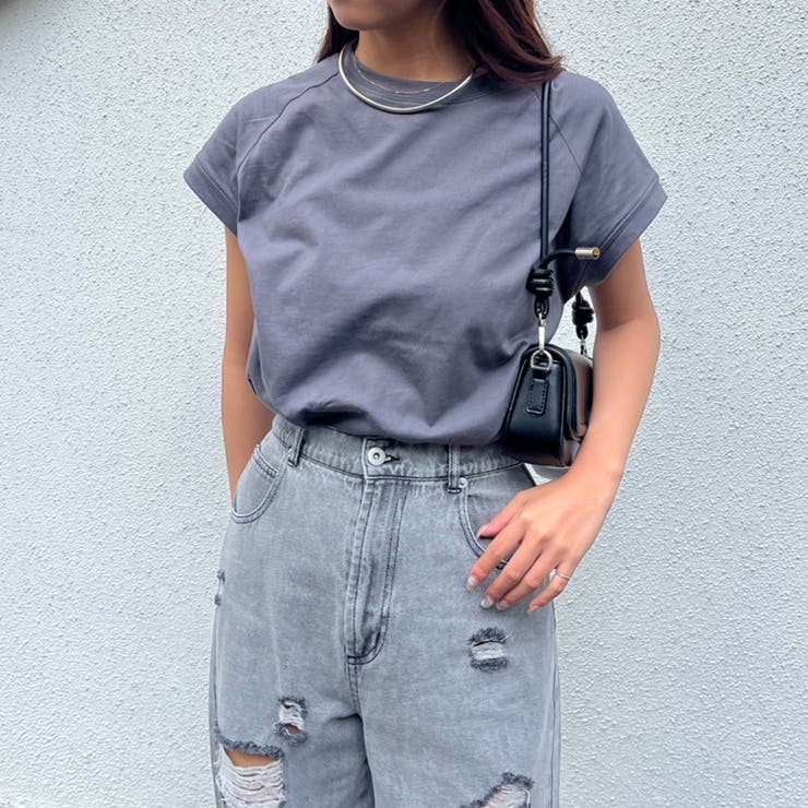 【コットン100％、サスティナブル】8色展開オーガニックコットンフレンチTシャツ | NICE CLAUP / OLIVE des OLIVE　OUTLET | 詳細画像35 