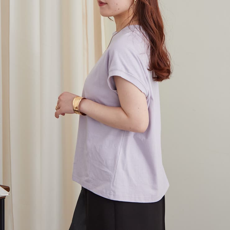 【コットン100％、サスティナブル】8色展開オーガニックコットンフレンチTシャツ | NICE CLAUP / OLIVE des OLIVE　OUTLET | 詳細画像41 