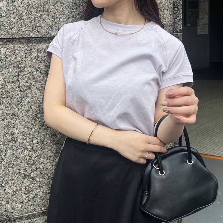 【コットン100％、サスティナブル】8色展開オーガニックコットンフレンチTシャツ | NICE CLAUP / OLIVE des OLIVE　OUTLET | 詳細画像1 