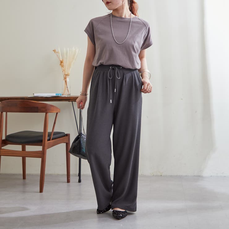 【コットン100％、サスティナブル】8色展開オーガニックコットンフレンチTシャツ | NICE CLAUP / OLIVE des OLIVE　OUTLET | 詳細画像45 