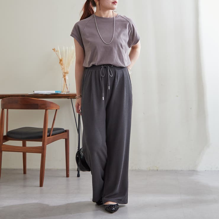 【コットン100％、サスティナブル】8色展開オーガニックコットンフレンチTシャツ | NICE CLAUP / OLIVE des OLIVE　OUTLET | 詳細画像46 